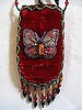Dark red cell ph. holdeer w/ pink butterfly